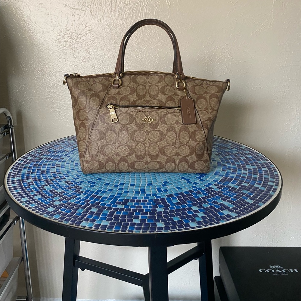 Authentic Coach Prairie Satchel In Signature Canvas